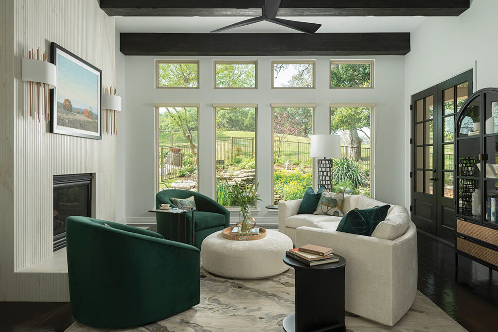 Living room with sofa and two chairs