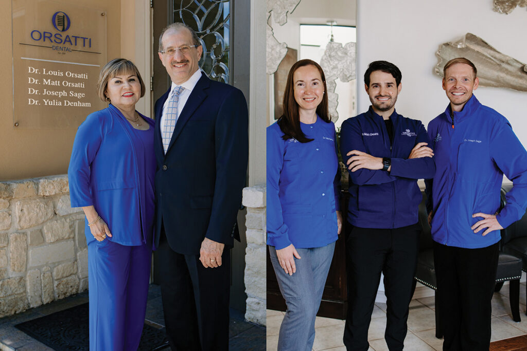 5 dentists in blue smocks, Orsatti Dental