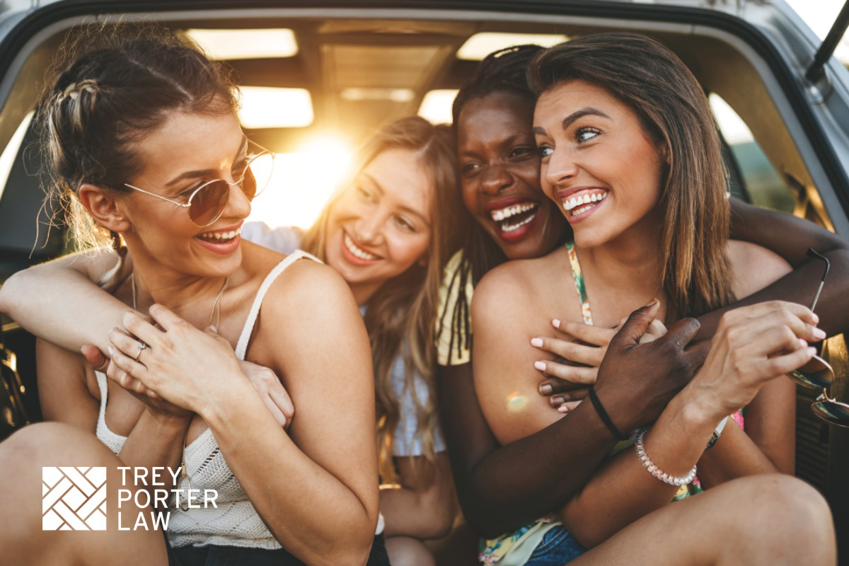 Four women in a car Four women in a car