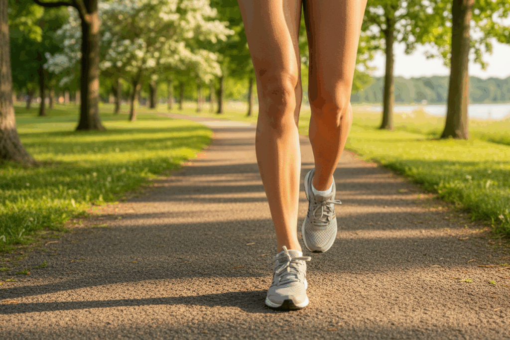 Health veins in woman's legs